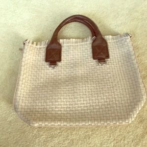 Leather woven purse